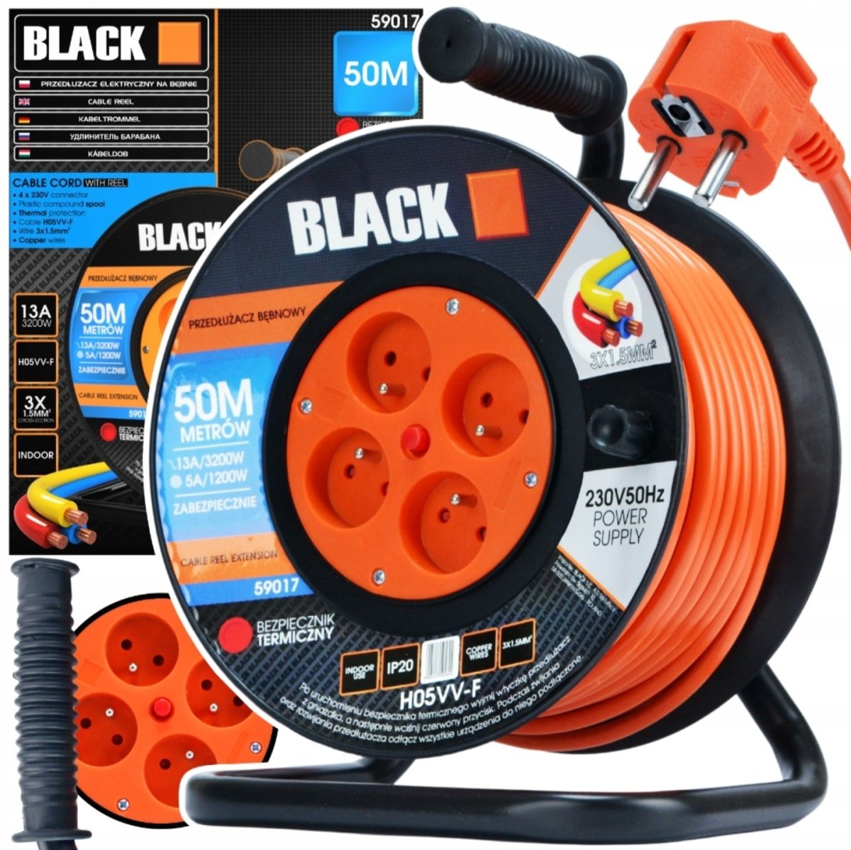 Pikendusjuhe Trumlil 50m 3x1.5 H05VV - F - Ostuklikk